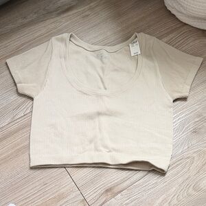 Aerie Cream Ribbed Crop Top (NEW WITH TAGS)